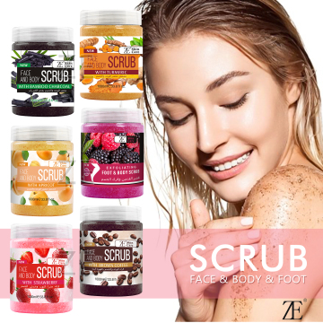 Private Label ZE Whitening Anti-Dark Spots Anti-Aging Natural Exfoliating Brightening Face & Body Scrub