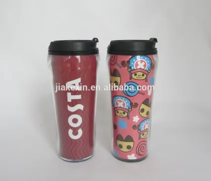Plastic Insulated Costa Coffee Mug with Paper Insert