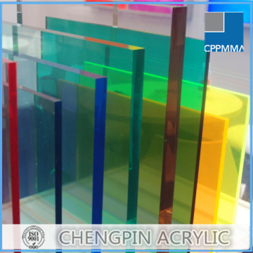 Glossy clear colored acrylic glass panels