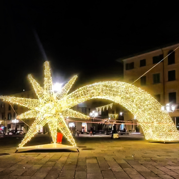 Lampu Motif Krismas yang diterangi bintang 3D untuk hiasan pusat membeli -belah