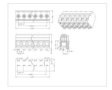 PCB สกรูเทอร์มินัลบล็อกพิทช์ 15.0