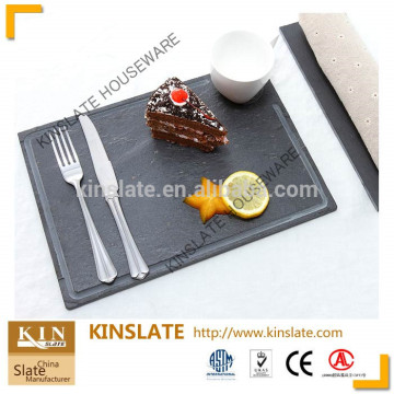 Kinslate large rectangular slate platter with channel
