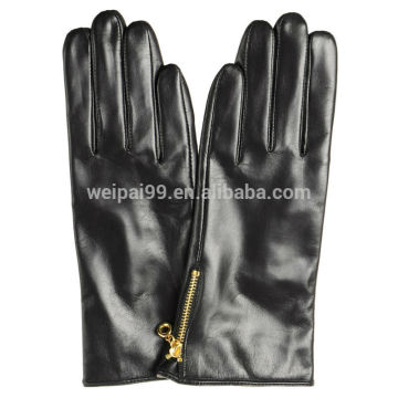 Fashion contracted ladies zippers sheepskin touchscreen leather gloves SL-EWT022