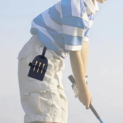 Custom Golf Tees Sleeve: Faux Leather Golf Accessory Holder