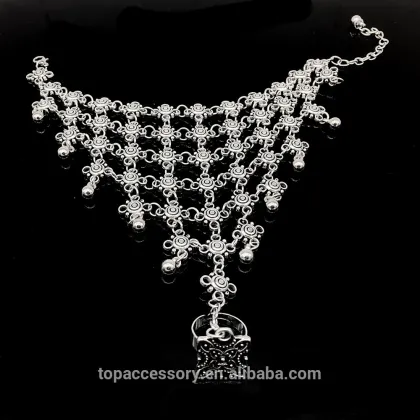 TBC6908-15 Bohemian vintage Fashion silver women Charm Chain Link Coin Bracelet
