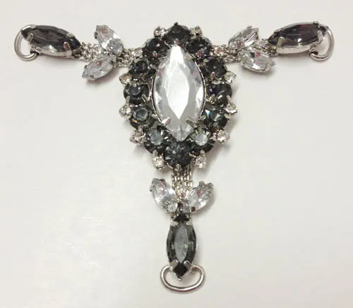 Black&White Diamante Combined Sandals Trim, Classical Women Hot-Sell Diamante Trim T-Strap