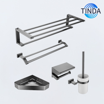 Matte Black 5 Piece Bathroom Accessory Set