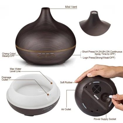 400ml wooden grain aromatherapy diffuser machine