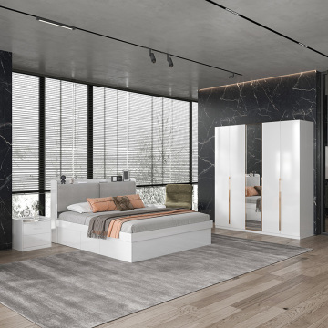 Modern Queen Size Upholstered Storage Bed Furniture Sets