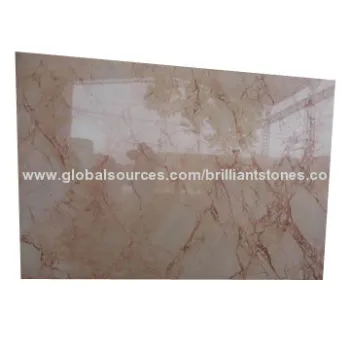 China Flower Beige Marble Slab, in Natural Pink Color, with Random Pink Veins, in Cheap Price
