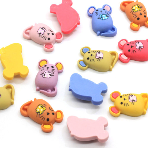 100Pcs Animal Flat Back Resin Cartoon Mouse DIY Flatback Resin Cabochons Accessories Embellishments For Scrapbooking Decor Part