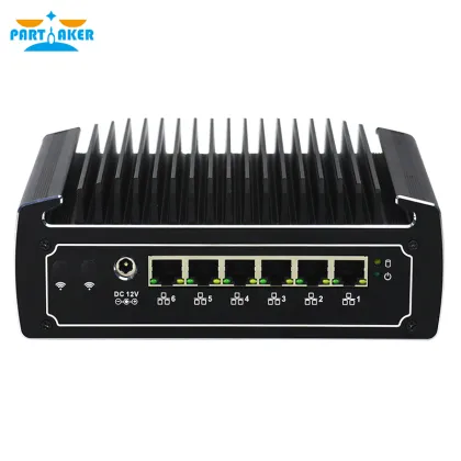 Partaker 8th Gen Intel i5 8250U Quad Core Fanless Mini Computer 3867U with 6*1000M Lan i7 8550U Mini PC pfSense Firewall PC