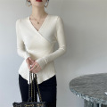 Pull en tricot pour femmes dessus de couleurs solides