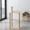 Moderno eco-friendly gato árvore torre de madeira interior multi nível centro escalada plataforma dormir base forte caixa de móveis