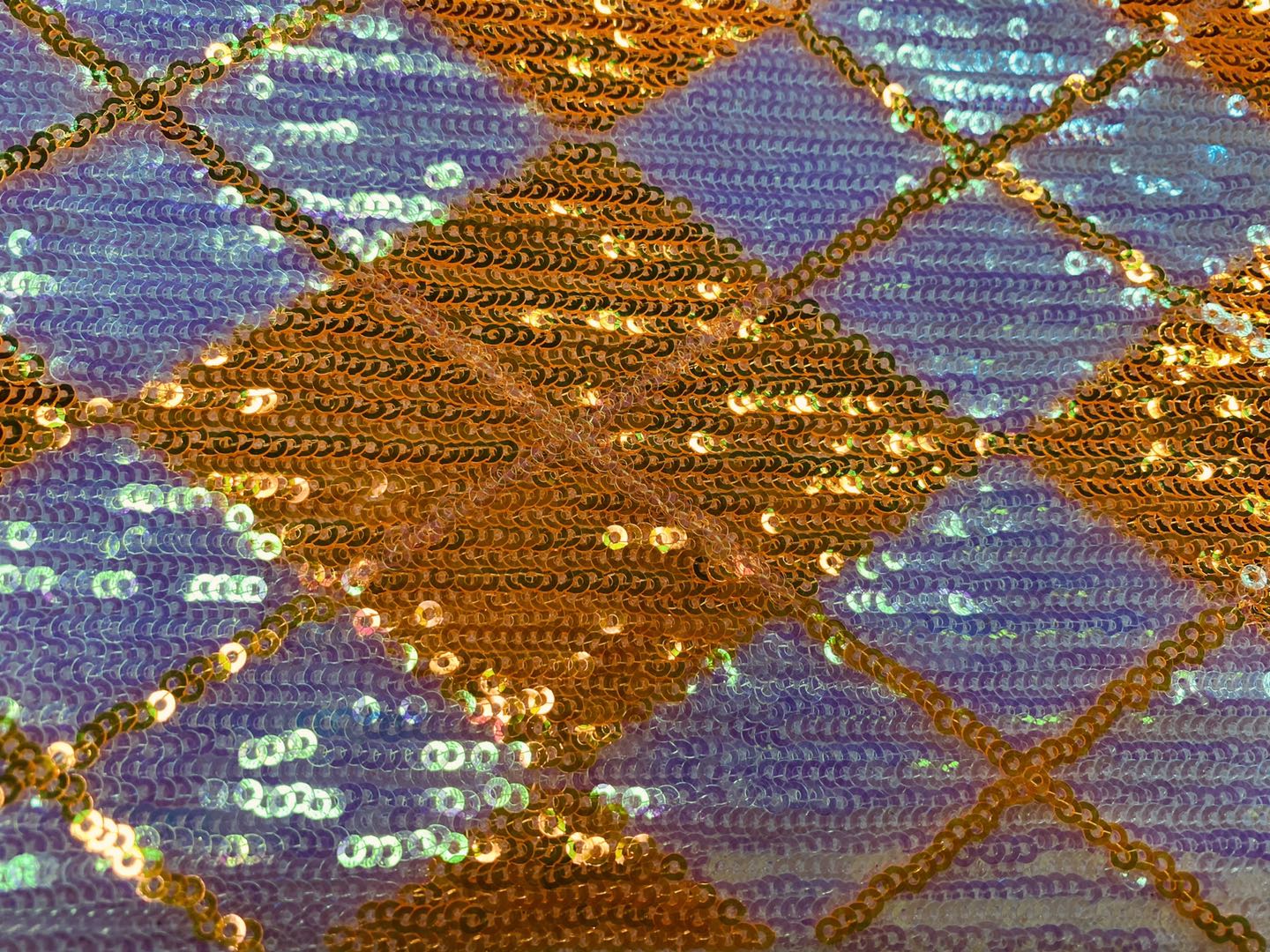 Rhombus Sequins Embroidery Fabric