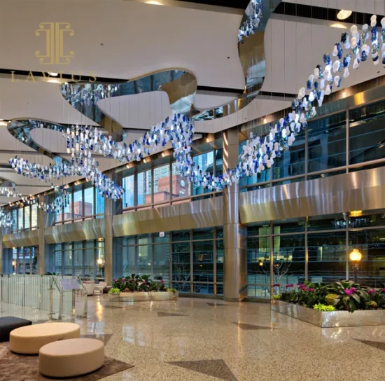 Large-scale hollow lobby chandelier design