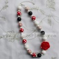 Chunky Bubblegum Rose Flower Collana per i bambini della neonata