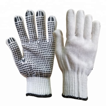 GM2001D PVC Dotted Cotton Gloves - White, 7/10 Gauge