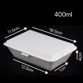 400ml White Disposable Clamshell Paper Lunch Box