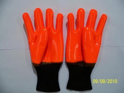 Хороший оранжевый PVC покрытые зимние перчатки