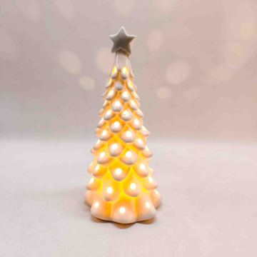 Luz LED para árbol de Navidad de cerámica con corona de estrellas