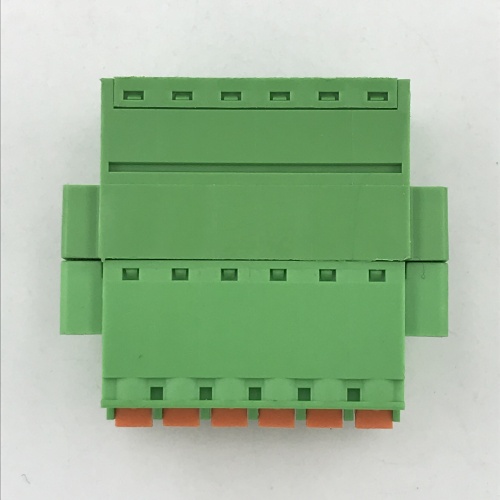 Wire to wire pluggable terminal block with flange