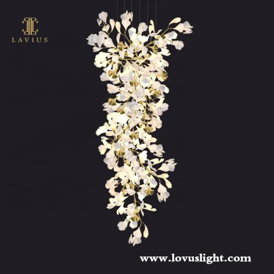 Modern light luxury osmanthus-shaped chandelier decorative ceiling chandelier hotel villa shopping mall multi-purpose