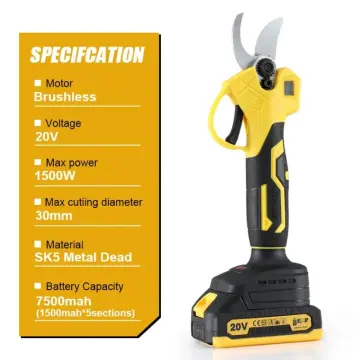 1500W Brushless Electric Pruner Shear: Efficient Cordless Tool for Fruit Tree and Bonsai Branch Cutting