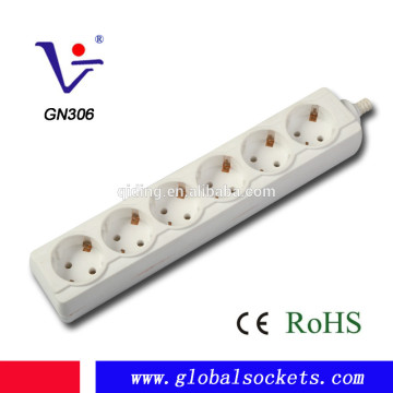 6ways Germany schuko Socket without master switch