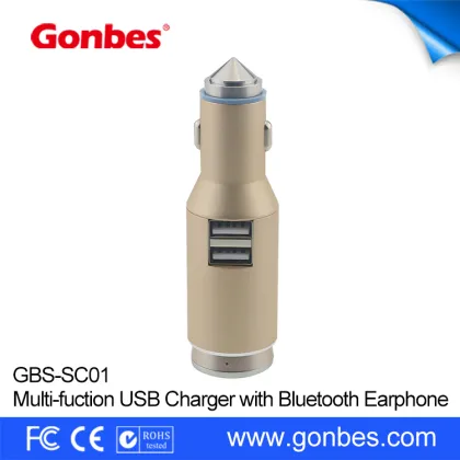 Dual usb ports qucik charge bluetooth handsfree car kit bluetooth 4.0