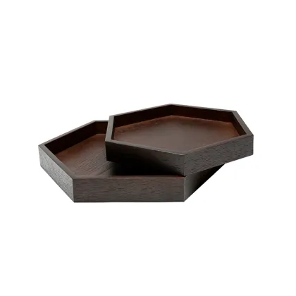 Irene Hexagon Wood Tray