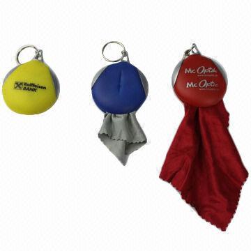 Colorful Microfiber Gift Keychains, Made of Microfiber Cleaning Cloth/Use for Cleaning Lens and More