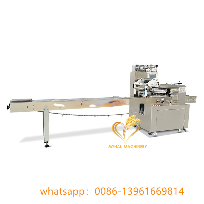 PLC Control Date ball protein bar Automatic Horizontal Wrapper Pillow Packing Machine cookie cake Flow Wrapping Machinery