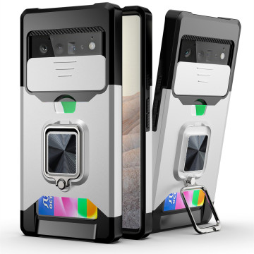 Τηλέφωνο Δαχτυλίδι δακτυλίου stand Κάρτα Slide Camera Protector Armor θήκη για το Google Pixel 9 Pro XL