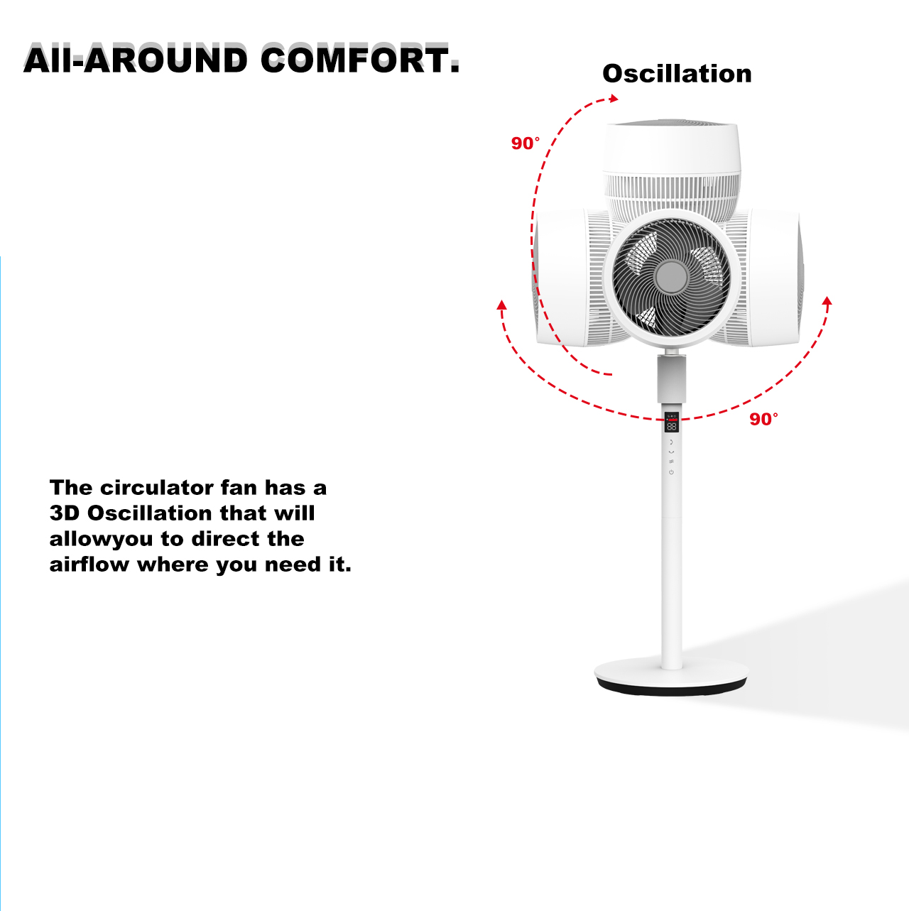 HTS-F602C Circulator Fan 3D swing