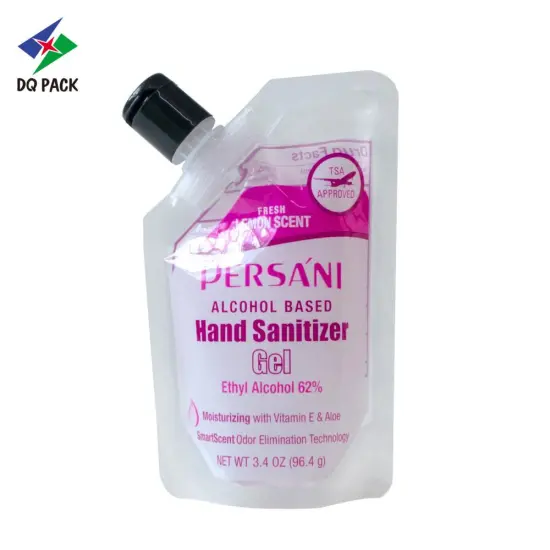 Hand sanitizer pouch with spout