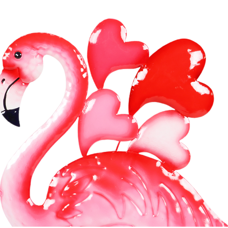 Flamingo de estaca de metal decorativa