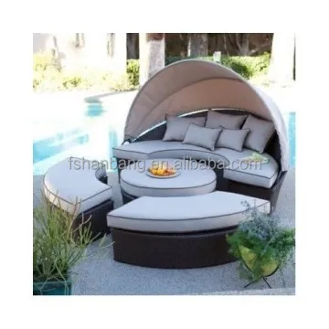 Outdoor Day Bed with Canopy Sectional Daybed Lounge Patio Furniture