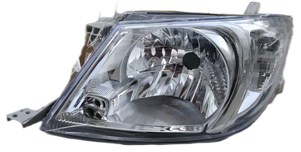 White Moving Car Head Light Toyota Hilux 2008