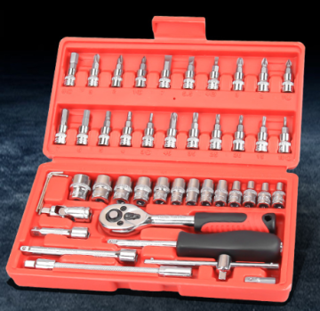 High Quality 46pcs 1/4-Inch Socket Set with Ratchet and Torque Wrench for Car Repair