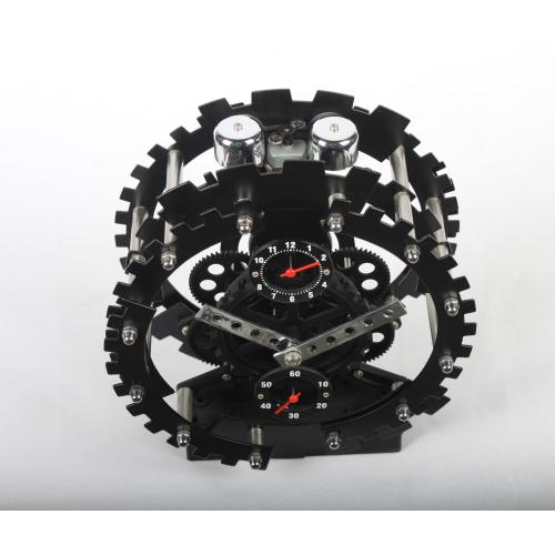 Black Round Table Gear Clock