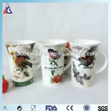 400ml big mouth white slim mug printing