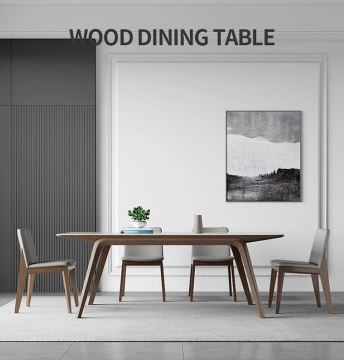 Modern Minimalist Ash Wood Slate Dining Table Set