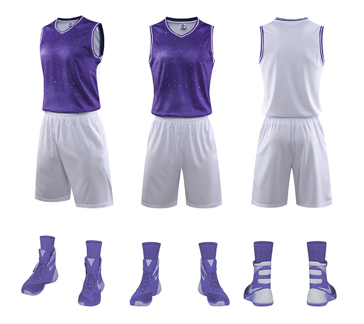 Custom Purple White Round Neck Suit Basketball Jersey Men's Size:2XL