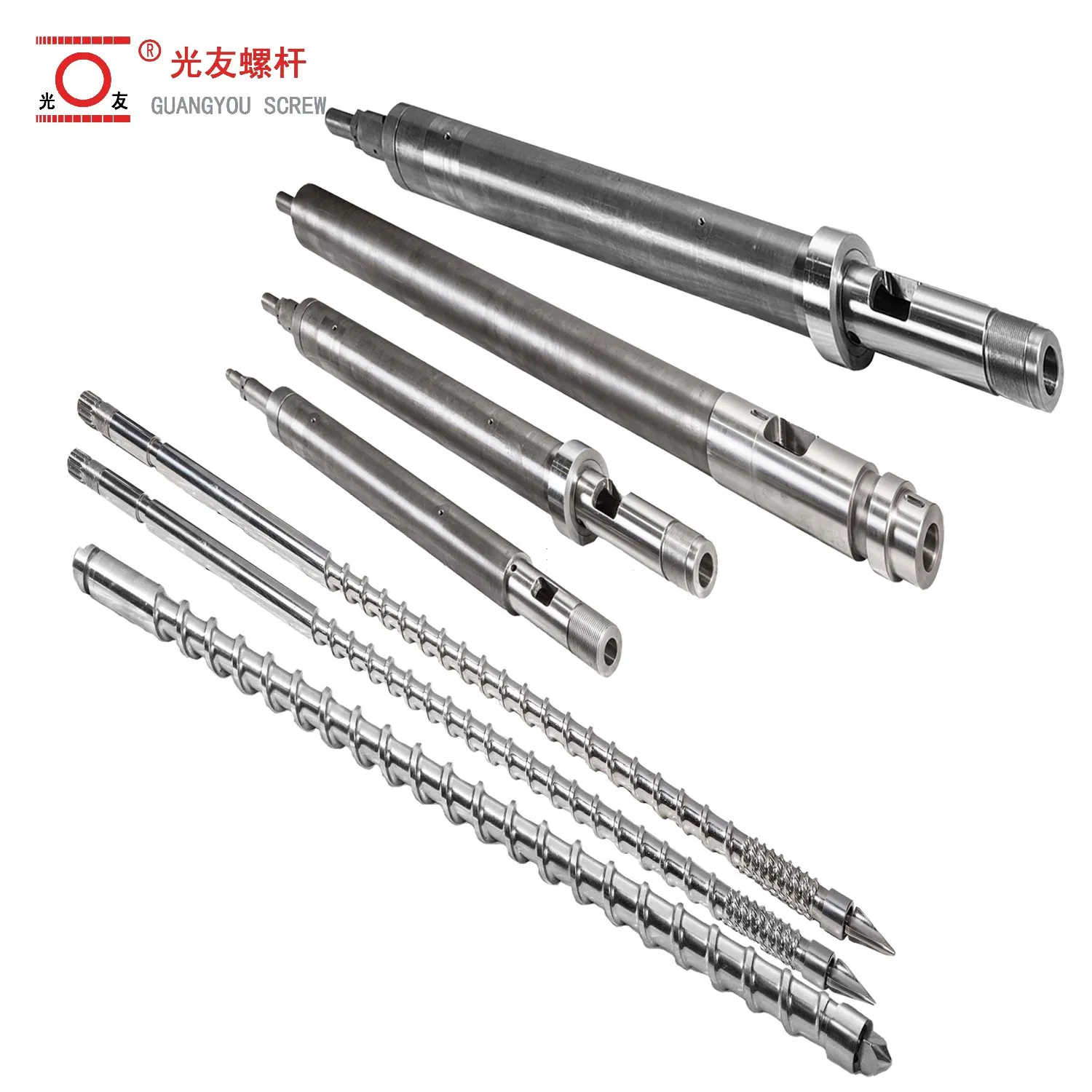 Precision-machined alloy auto-feed injection molding machine screw at bariles