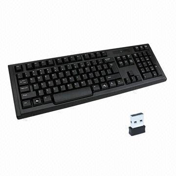 2.4GHz Wireless Keyboard with Up to 30m Working Range, Spill-resistant Design