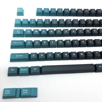 Gradient Color PBT Blue to Green Five-Sided Sublimation Keycaps for Cherry MX Switches - Original OEM XDA Height