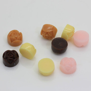 100 قطعة من خرز الحلوى المصنوعة من الراتنج على شكل وردة مصنوعة يدويًا لتزيين المجوهرات للأطفال
