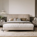 Modern Platform Bed with Upholstered Headboard