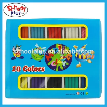 Eco-friendly 10 colors non-toxic modeling clay packed in color box